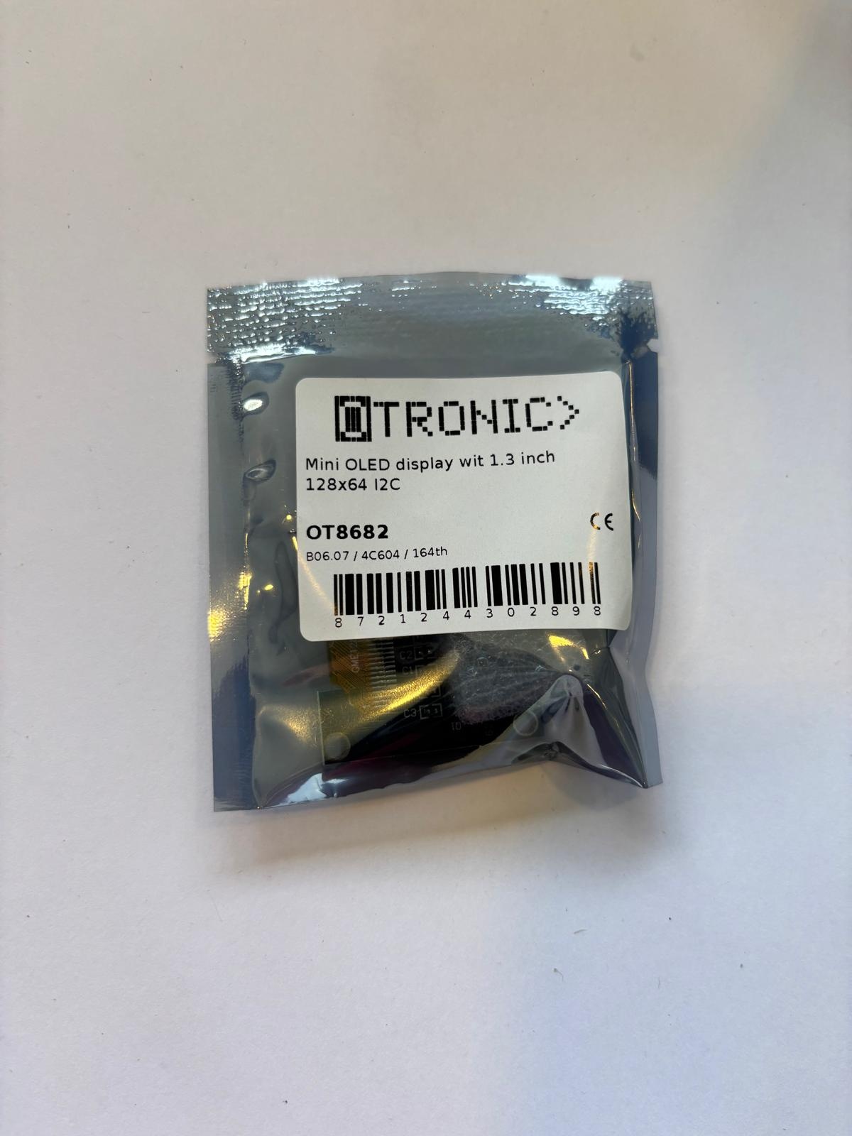 Mini écran OLED blanc 1,3 pouce 128x64 pixels avec interface I2C