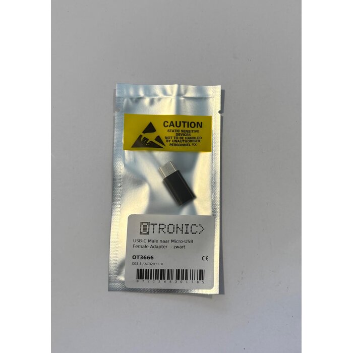 Otronic USB-C Male to Micro-USB Female Adapter - Black