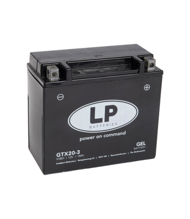 Landport (LP) LTX20-3 motor GEL accu 12 volt 20 ah (51801 - GTX20-3)