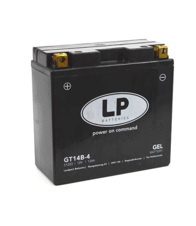 Landport (LP) GT14B-4 motor GEL accu 12 volt 12,0 ah (51203 - MG LT14B-4)