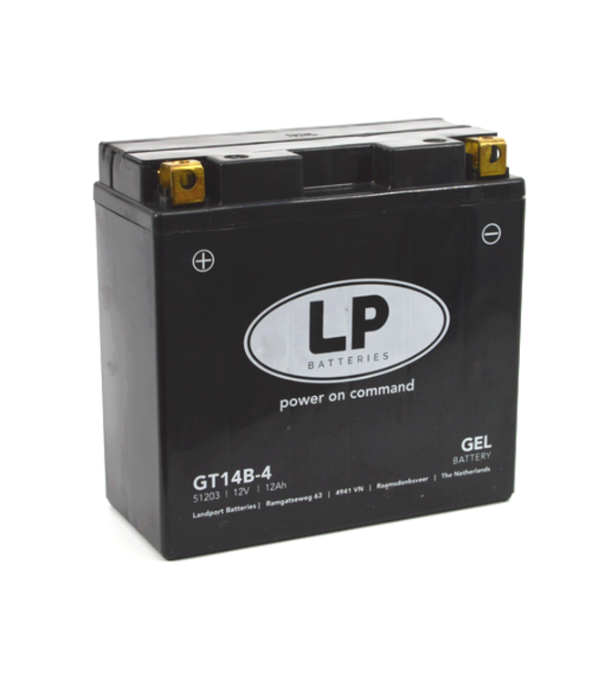 Landport (LP) LT14B-4 motor GEL accu 12 volt 12,0 ah (51203 - GT14B-4)