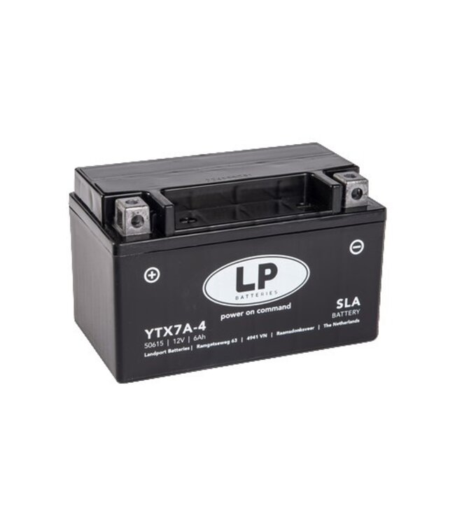 Landport (LP) SLA LTX7A-4 (SLA 12-6) AGM motor accu 12 volt 6,0 ah (50615 - YTX7A-4)