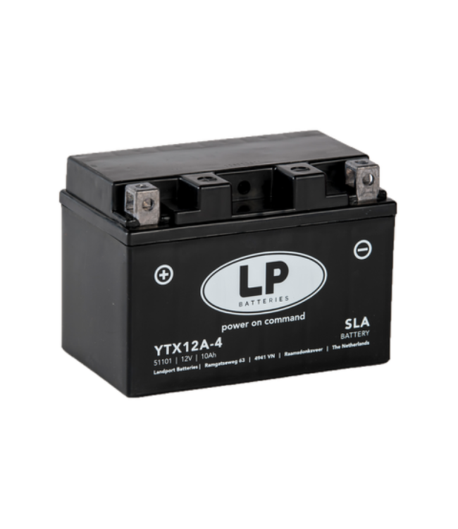 Landport (LP) SLA LTX12A-4 AGM motor accu 12 volt 10 ah (51101 - YTX12A-4)