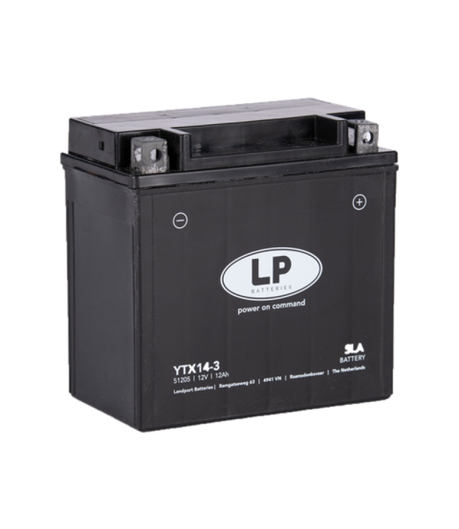 Landport (LP) SLA LTX14-3 AGM motor accu 12 volt 12 ah (51205 - YTX14-3)
