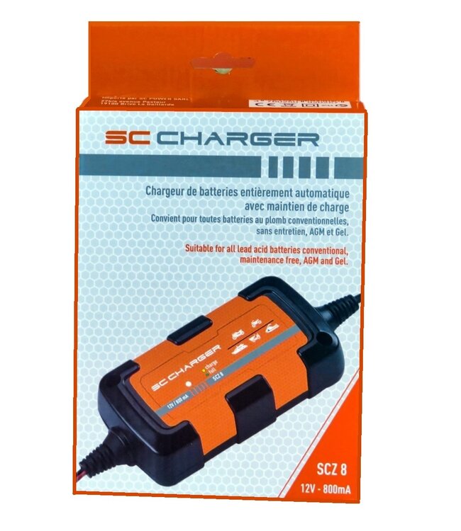 Landport (LP) SCZ8 Charger 12 volt 0,8 A acculader