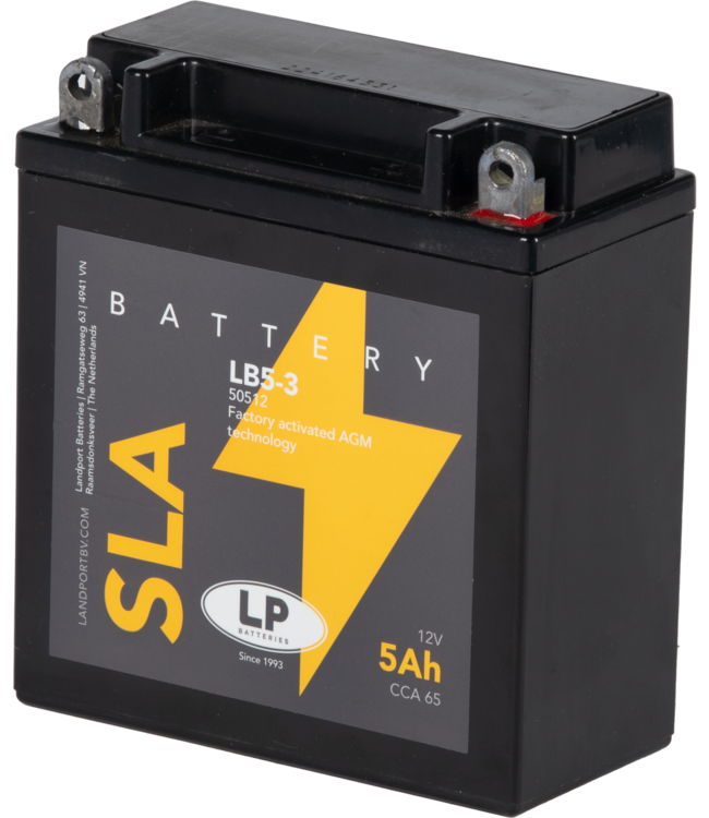 Landport (LP) SLA LB5-3 AGM motor accu 12 volt 5 ah (50512 - YB5-3)