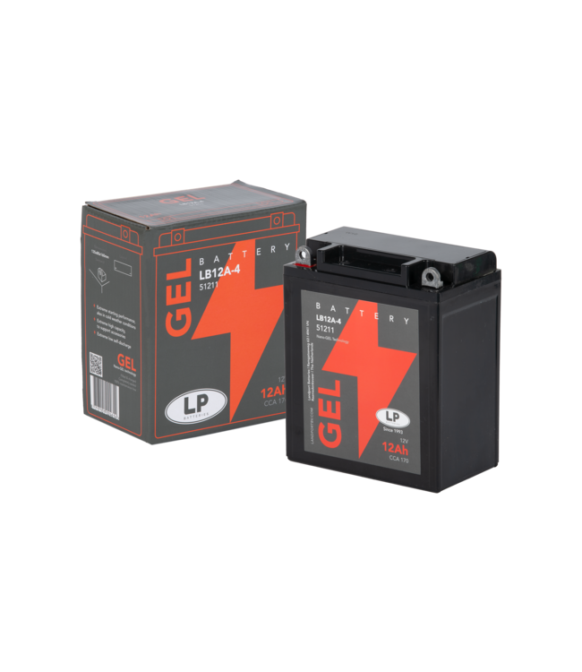 Landport (LP) LB12A-4 motor GEL accu 12 volt 12,0 ah (51211 - GB12A-A)