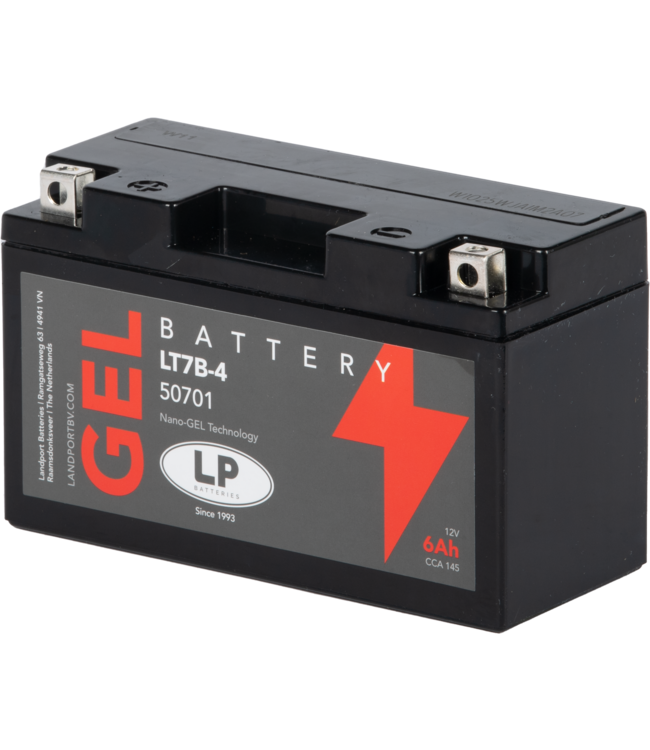Landport (LP) LT7B-4 motor GEL accu 12 volt 6 ah (50701 - GT7B-4)