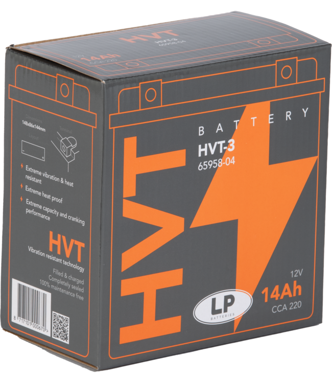 Landport (LP) HVT-3 Harley accu AGM 12 volt 14 ah (MH HVT 3)