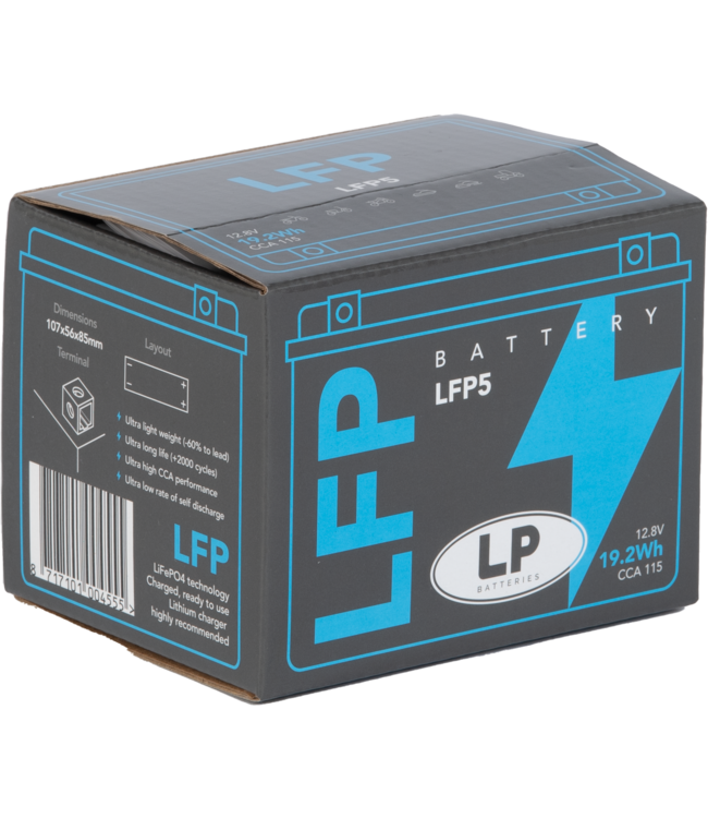 Landport (LP) LFP5 12 volt 19,2 Wh ﻿Lithium LiFePO4 motor accu