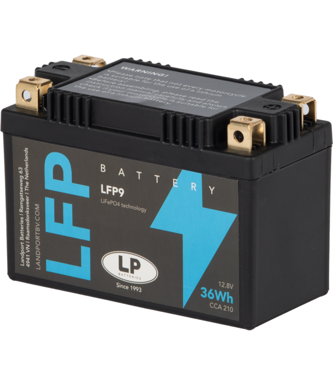 Landport (LP) LFP9 12 volt 36.0 Wh ﻿Lithium LiFePO4 motor accu