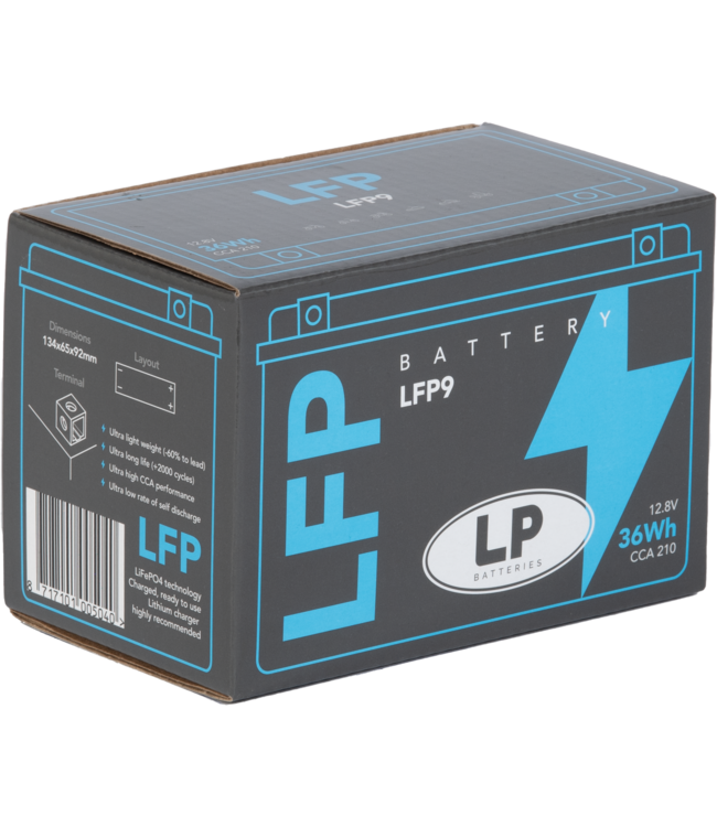 Landport (LP) LFP9 12 volt 36.0 Wh ﻿Lithium LiFePO4 motor accu