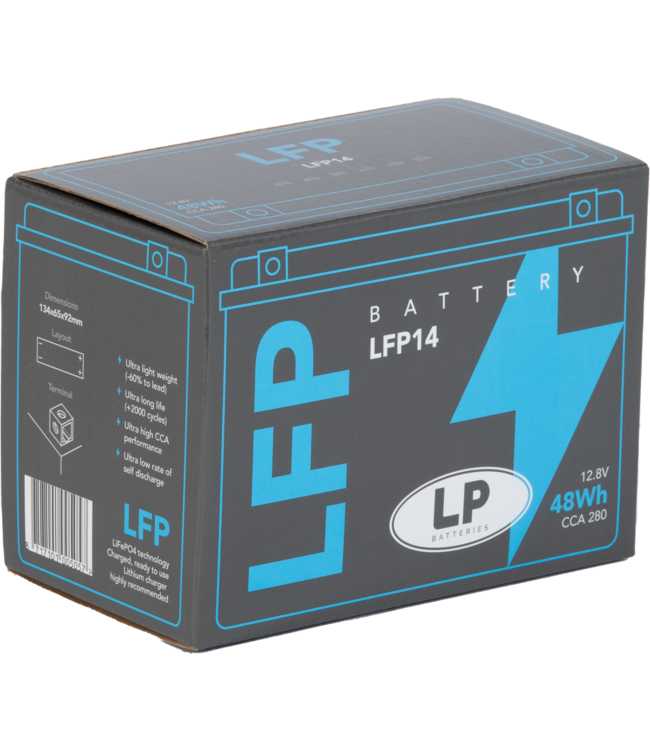 Landport (LP) LFP14 12 volt 48,0 Wh ﻿Lithium LiFePO4 motor accu