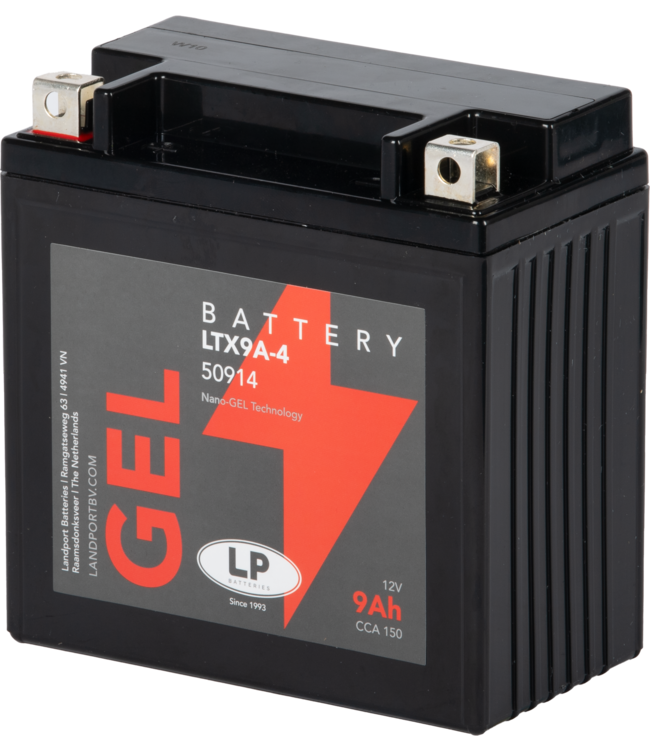 Landport (LP) LTX9A-4 motor GEL accu 12 volt 9 ah (50914 - GB9B)