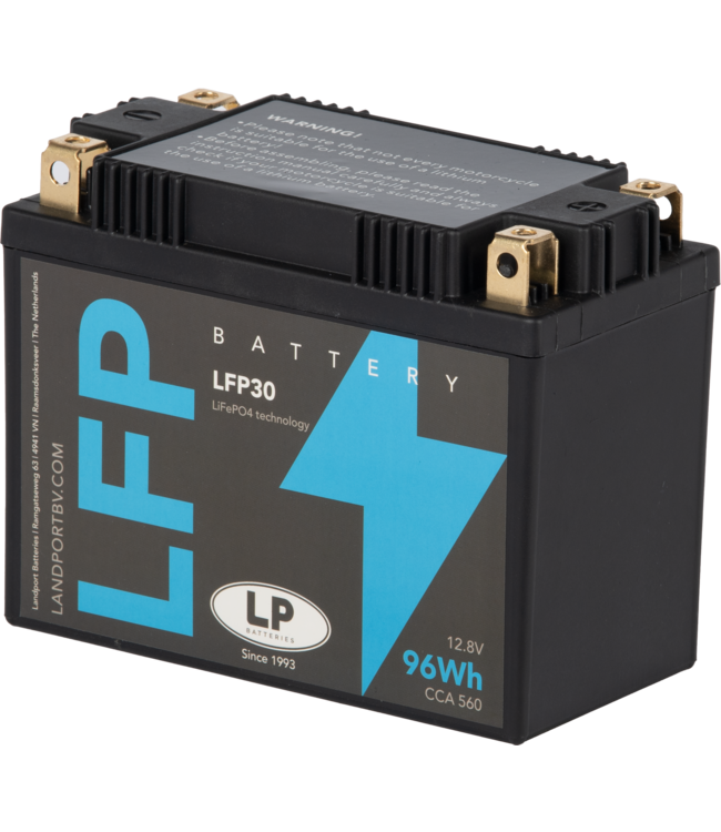 Landport (LP) LFP30 12 volt 96,0 Wh ﻿Lithium LiFePO4 motor accu