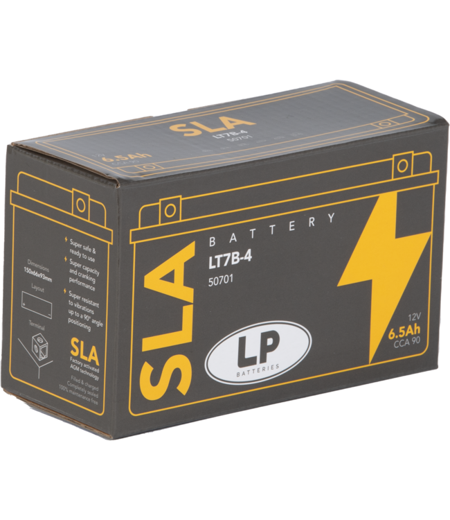 Landport (LP) SLA LT7B-4 AGM motor accu 12 volt 6,5 ah (50701 - YT7B-4)
