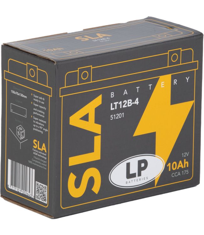 Landport (LP) SLA LT12B-4 AGM motor accu 12 volt 10,0 ah (51201 - YT12B-4)