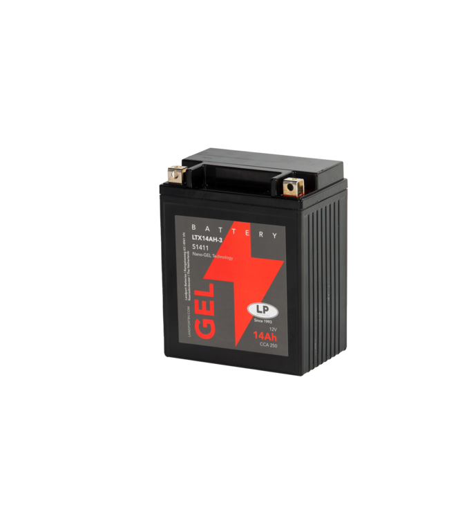 Landport (LP) LTX14AH-3 motor GEL accu 12 volt 14,0 ah (51411 - GB14L-A2)