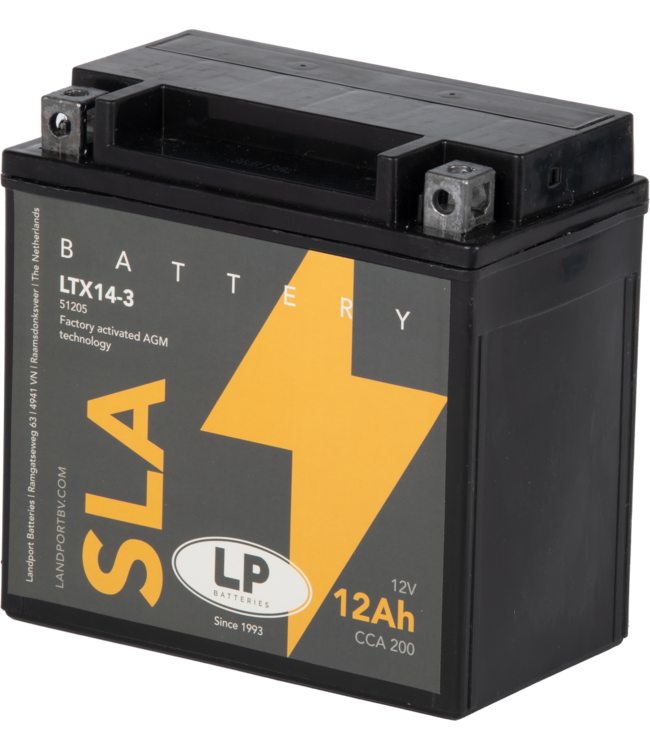 Landport (LP) SLA LTX14-3 AGM motor accu 12 volt 12 ah (51205 - YTX14-3)