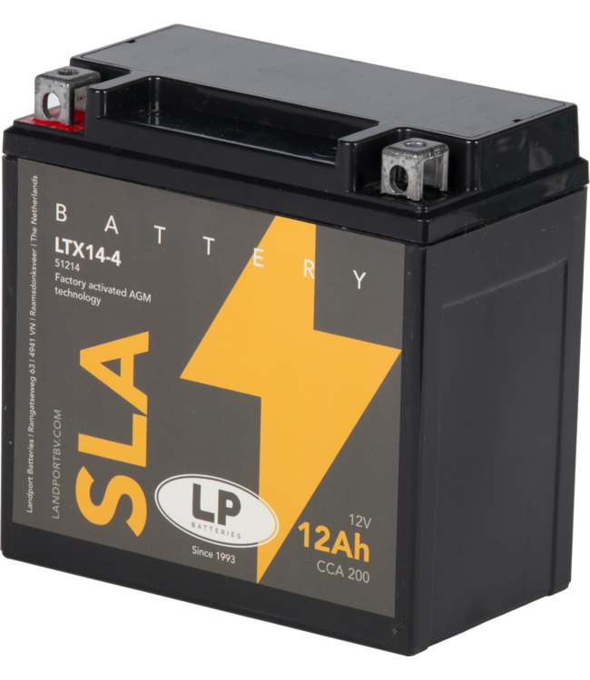 Landport (LP) SLA LTX14-4 AGM motor accu 12 volt 12,0 ah (51214 - YTX14-4)