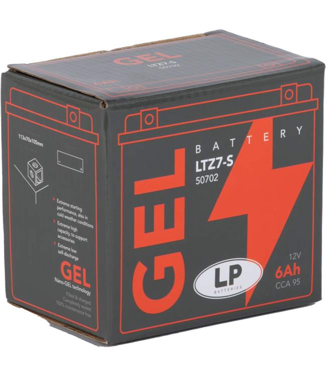 Landport (LP) LTZ7-S motor GEL accu 12 volt 6,0 ah (50702 - GTZ7-S)