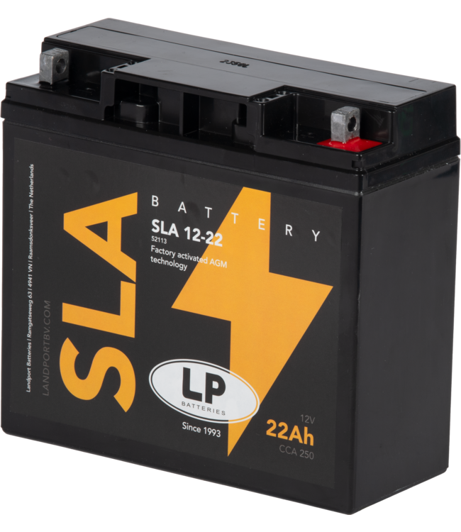 Landport (LP) SLA 12-22 AGM motor accu 12 volt 22,0 ah (52113 - MS SLA 12-22)