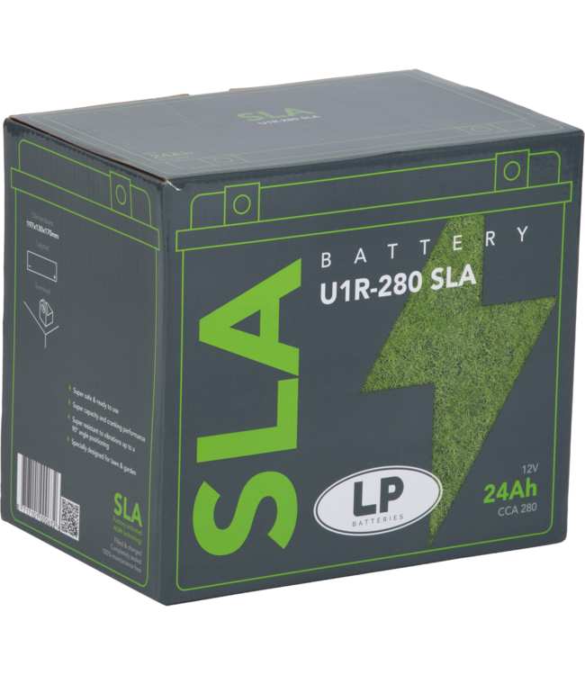 Landport (LP) SLA U1R-280 AGM grasmaaier / motor accu 12 volt 24 ah (LS U1R-280 SLA)