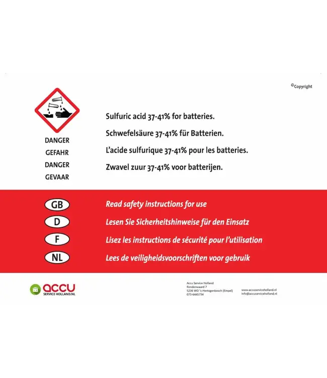 Landport (LP) LTX4L-BS 12 volt 3,0 ah AGM motor accu (50314 - YTX4L-BS)