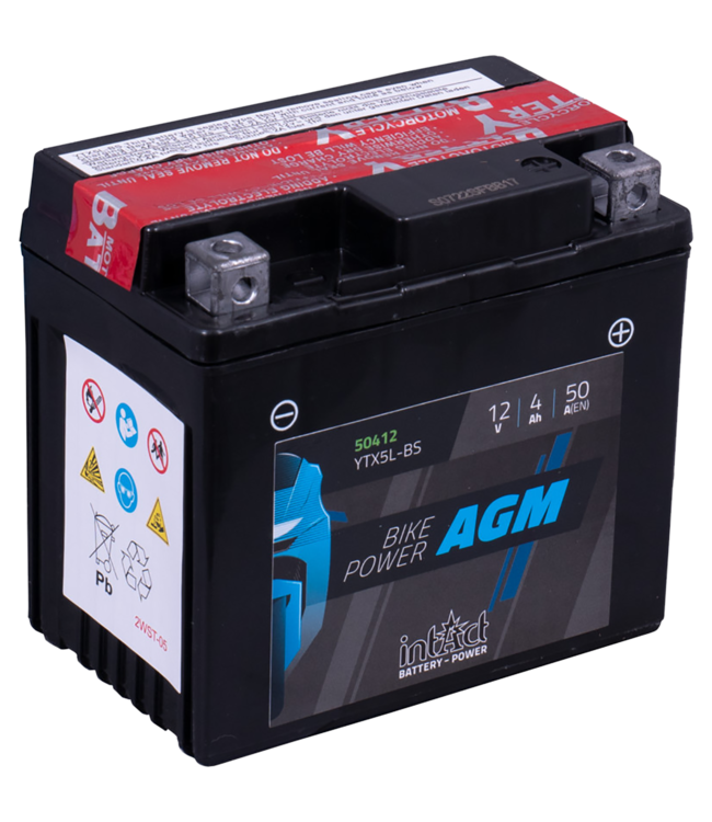 Landport (LP) LTX5L-BS 12 volt 4,0 ah AGM motor accu (50412 - YTX5L-BS)