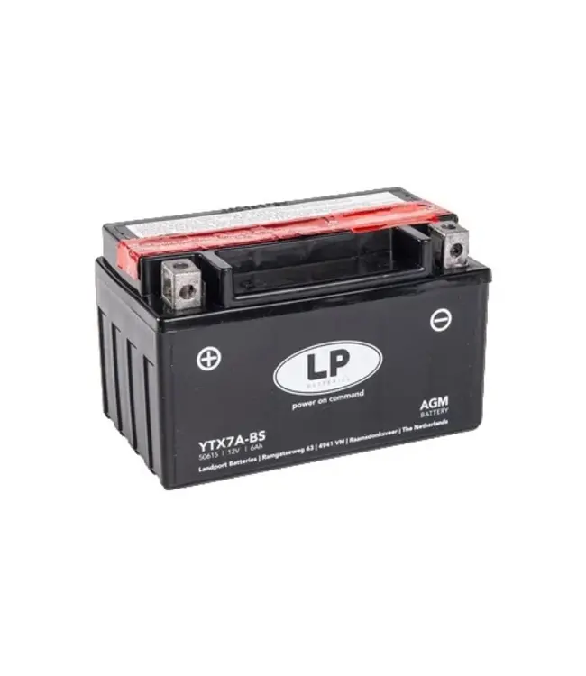 Landport (LP) LTX7A-BS 12 volt 6,0 ah AGM motor accu (50615 - YTX7A-BS)