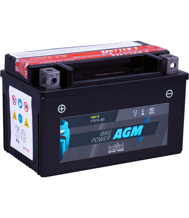 Landport (LP) LTX7A-BS 12 volt 6,0 ah AGM motor accu (50615 - YTX7A-BS)