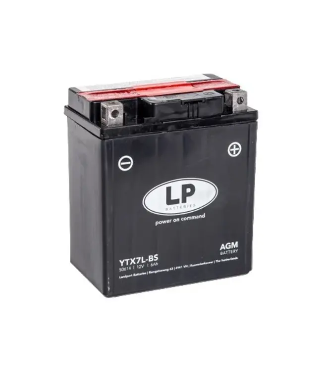 Landport (LP) LTX7L-BS 12 volt 6,0 ah AGM motor accu (50614 - YTX7L-BS)