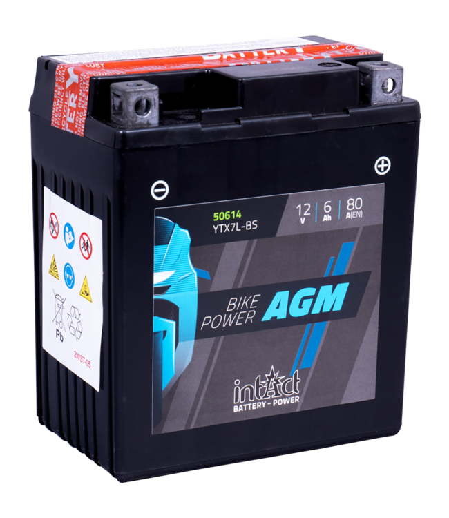 Landport (LP) LTX7L-BS 12 volt 6,0 ah AGM motor accu (50614 - YTX7L-BS)