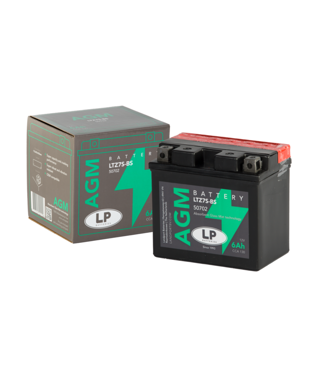 Landport (LP) LTZ7S-BS 12 volt 6,0 ah AGM motor accu (50702 - YTZ7S-BS)