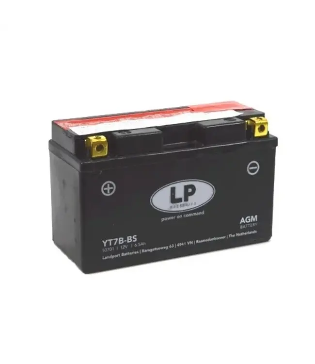 Landport (LP) LT7B-BS 12 volt 6,5 ah AGM motor accu (50701 - YT7B-BS)