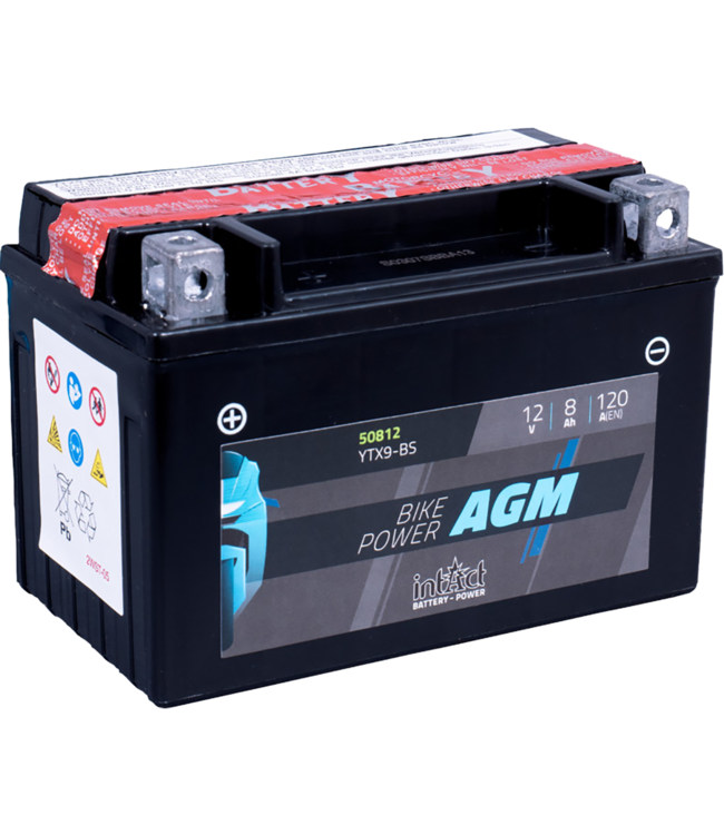 Landport (LP) LTX9-BS 12 volt 8,0 ah AGM motor accu (50812 - YTX9-BS)