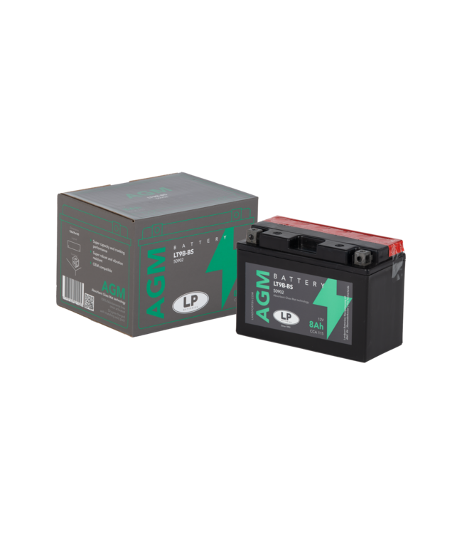 Landport (LP) LT9B-BS 12 volt 8,0 ah AGM motor accu (50902 - YT9B-BS)
