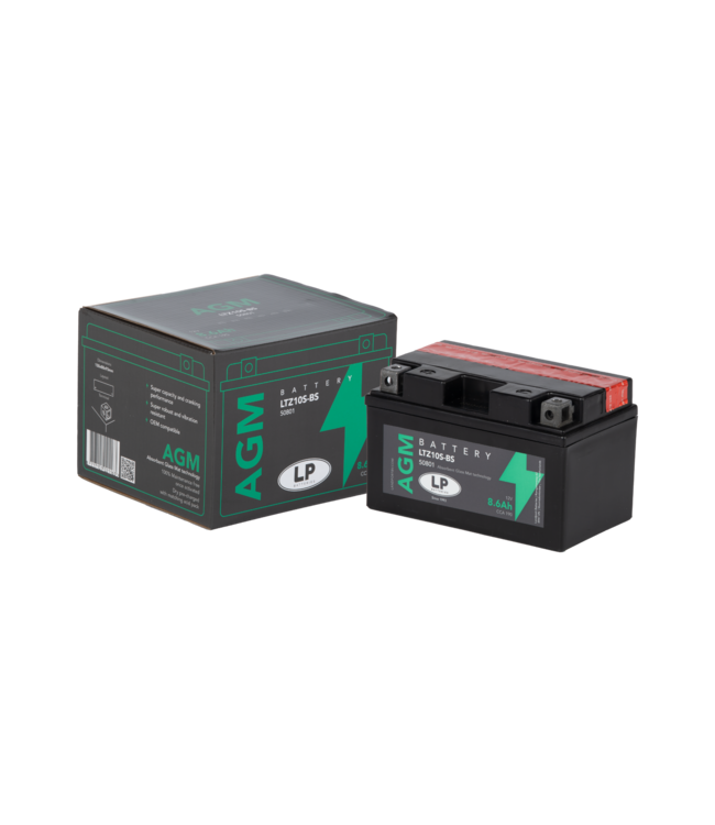 Landport (LP) LTZ10S-BS 12 volt 8,6 ah AGM motor accu (50801 - YTZ10S-BS)