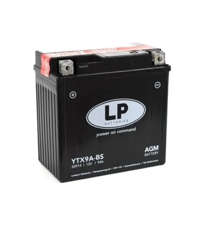 Landport (LP) LTX9A-BS 12 volt 9,0 ah AGM motor accu (50914 - YTX9A-BS)