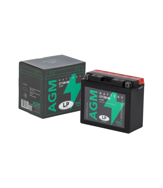Landport (LP) LT12B-BS 12 volt 10,0 ah AGM motor accu (51201 - YT12B-BS)