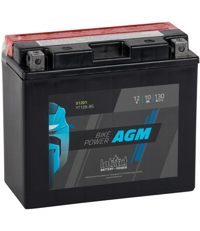 Landport (LP) LT12B-BS 12 volt 10,0 ah AGM motor accu (51201 - YT12B-BS)