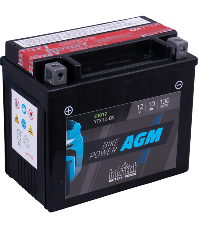 Landport (LP) LTX12-BS 12 volt 10,0 ah AGM motor accu (51012 - YTX12-BS)