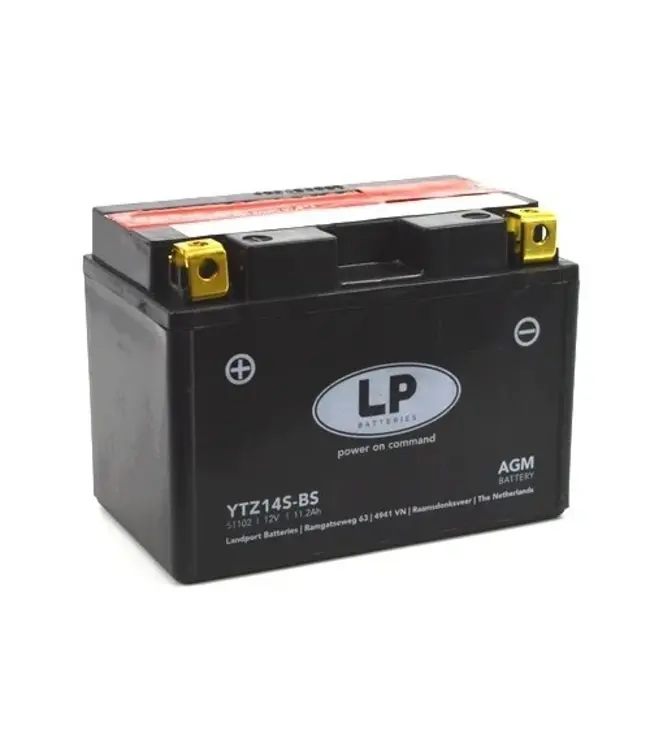 Landport (LP) LTZ14S-BS 12 volt 11,2 ah AGM motor accu (51102 - YTZ14S-BS)
