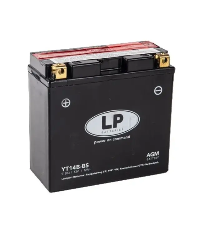 Landport (LP) LT14B-BS 12 volt 12,0 ah AGM motor accu (51203 - YT14B-BS)