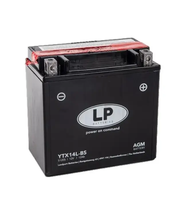 Landport (LP) LTX14L-BS 12 volt 12,0 ah AGM motor accu (51205 - YTX14L-BS)