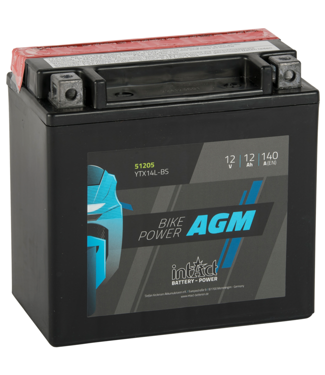 Landport (LP) LTX14L-BS 12 volt 12,0 ah AGM motor accu (51205 - YTX14L-BS)