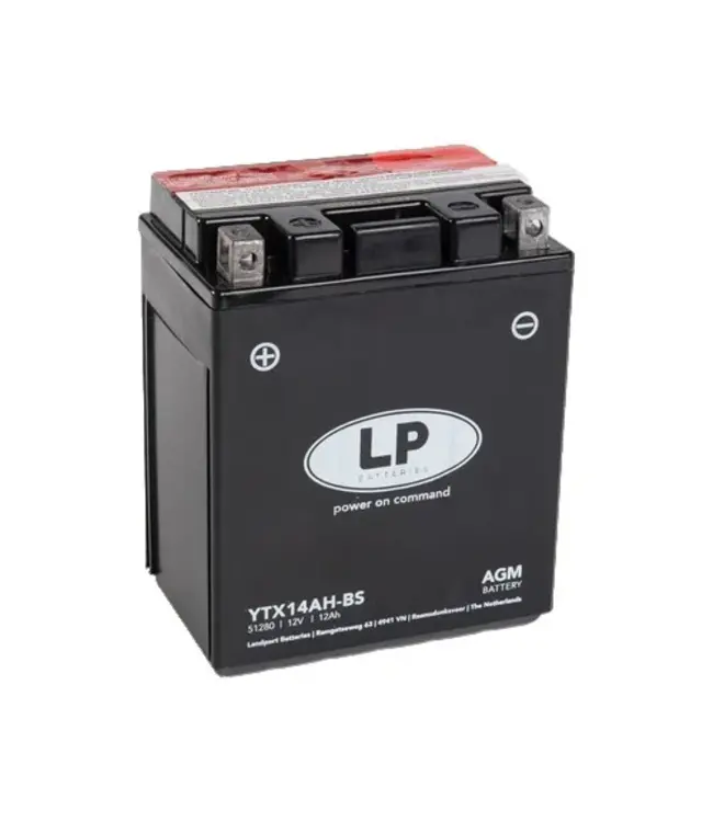 Landport (LP) LTX14AH-BS 12 volt 12,0 ah AGM motor accu (51280 - YTX14AH-BS)