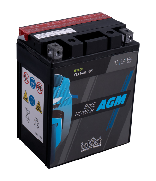 Landport (LP) LTX14AH-BS 12 volt 12,0 ah AGM motor accu (51280 - YTX14AH-BS)