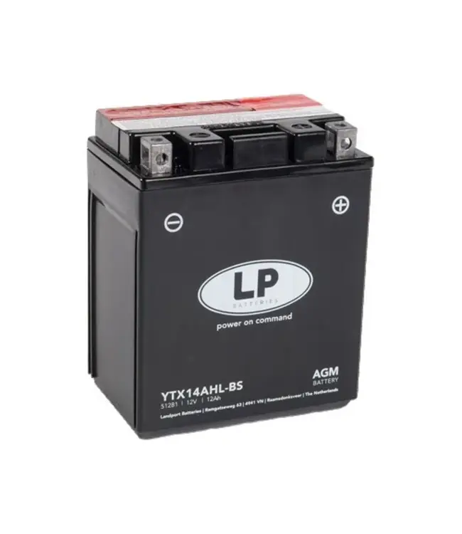 Landport (LP) LTX14AHL-BS 12 volt 12,0 ah AGM motor accu (51281 - YTX14AHL-BS)