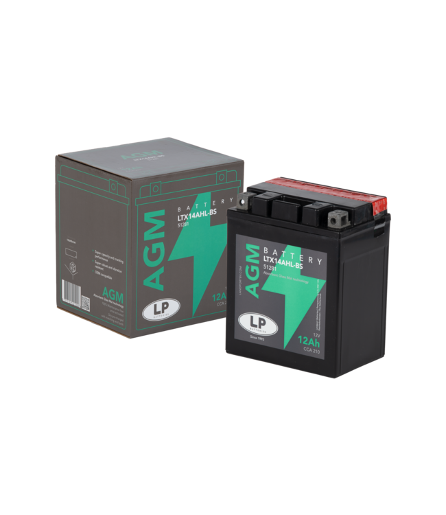 Landport (LP) LTX14AHL-BS 12 volt 12,0 ah AGM motor accu (51281 - YTX14AHL-BS)